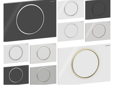 Geberit Sigma10 apvalus vandens nuleidimo mygtukas su Stop-and-Go funkcija 115.758