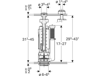 Geberit universalus dvigubas klozeto nuleidimo mechanizmas Geberit Type 290 282.303.21.2 3