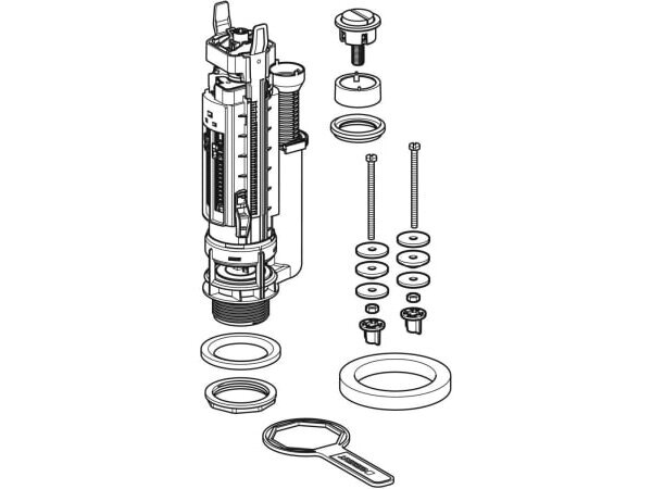Geberit universalus dvigubas klozeto nuleidimo mechanizmas Geberit Type 290 282.303.21.2 1