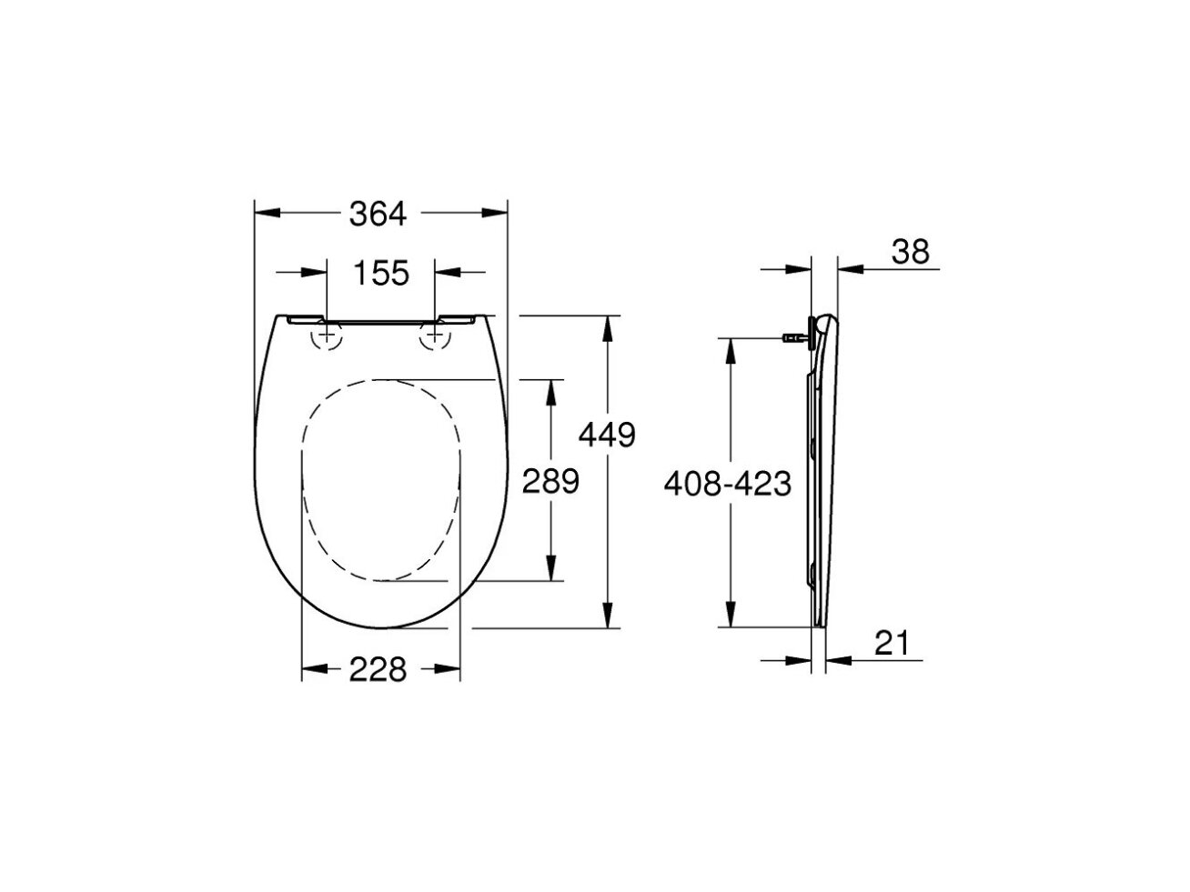 GROHE Bau Ceramic SLIM Soft-Close Duroplast 39923000 1
