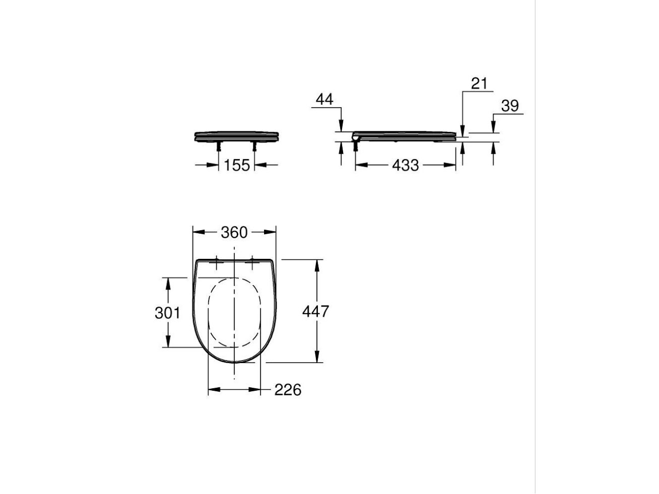 GROHE Bau Ceramic Slim Soft-Close Quick-Release WC sėdynė su dangčiu 112946SH00 1