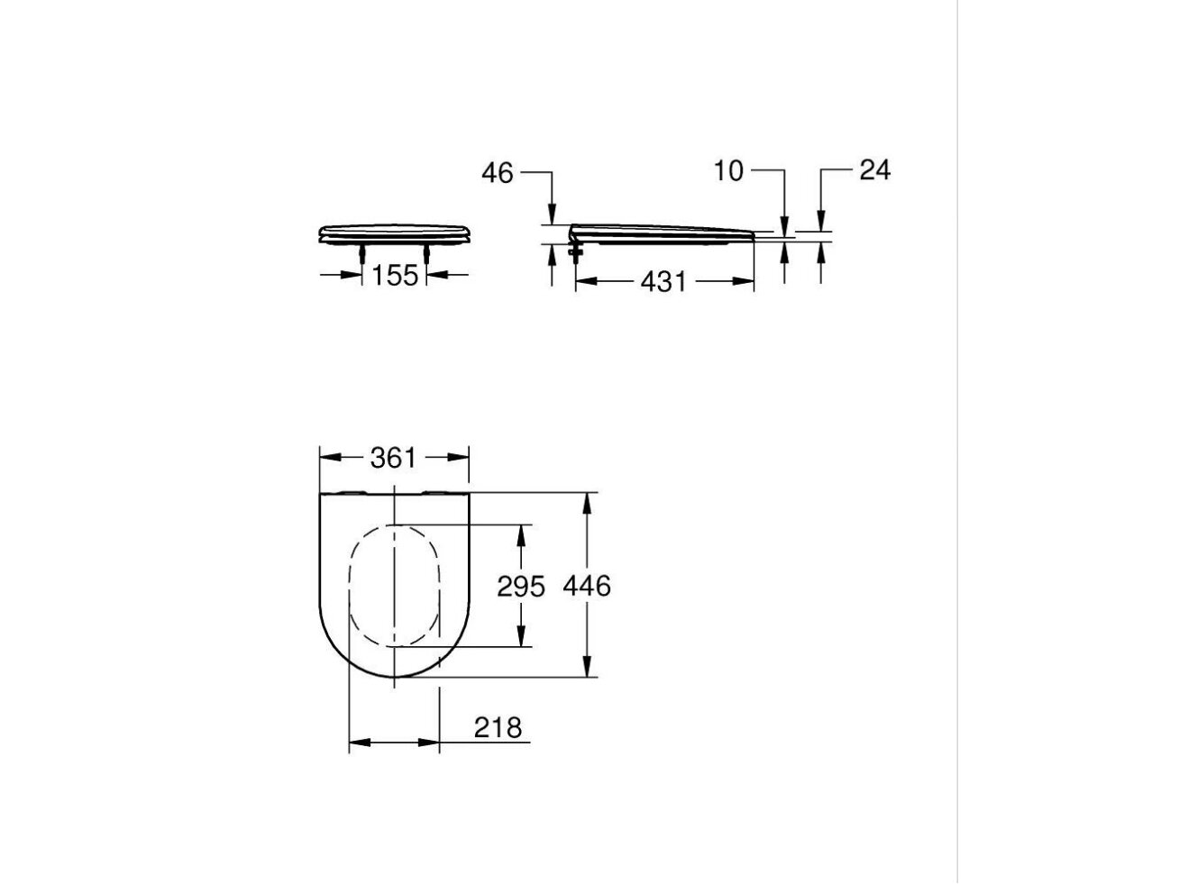 GROHE Essence Ceramic Soft-Close unitazo dangtis 39577001 1