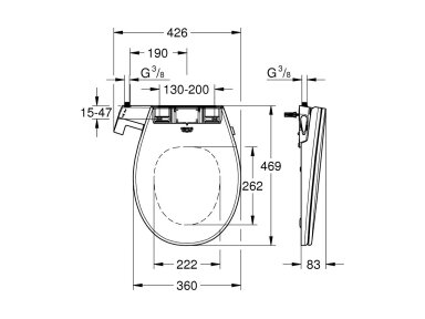 GROHE Bau Ceramic Manual Bidet Soft-Close Quick-Release WC sėdynė 39648SH0