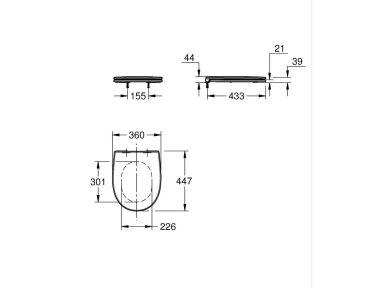GROHE Bau Ceramic SLIM klozeto dangtis 112947SH00