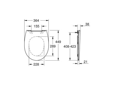 GROHE Bau Ceramic SLIM Soft-Close Duroplast 39923000