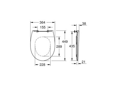 GROHE Bau Ceramic SLIM Soft-Close Duroplast klozeto dangtis 39898000