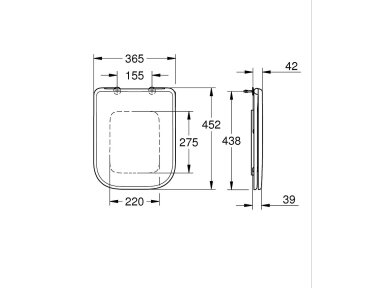 GROHE BauEdge Ceramic Soft-Close Quick-Release WC sėdynė su dangčiu 39813000