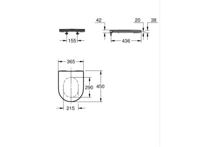GROHE Euro Ceramic Slim Soft-Close Quick Release unitazo dangtis 102500SH00