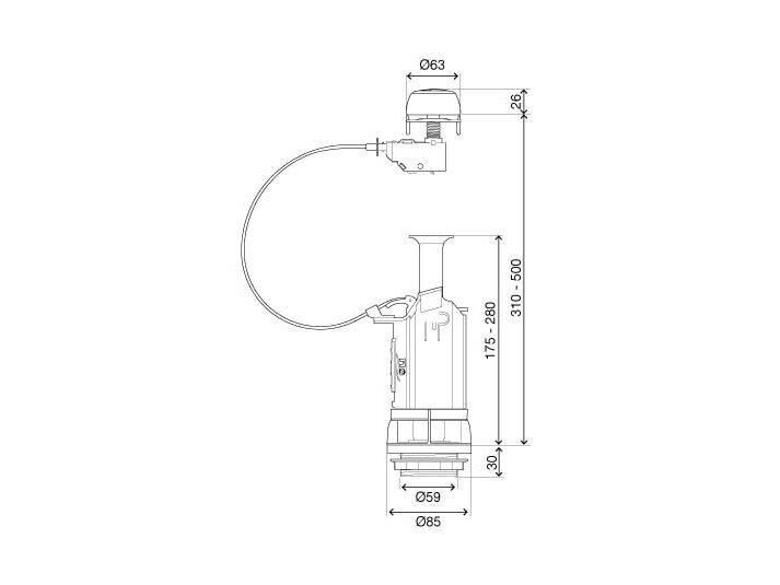 Oli Atlas Cable universalus dvigubo nuleidimo mechanizmas su mygtuku 501120 1